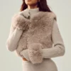 Faux Fur Cashmere Northstar Full Zip - Oat Heather