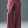 Show off Cargo Wide Leg Trouser (Regular) - Burgundy Truffle