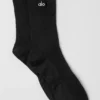 Unisex Half-Crew Understated Sock - Black