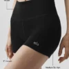 4" Seamless Modal Ribbed High-Waist Short - Black