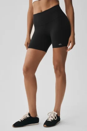 5″ Airbrush High-Waist Biker Short – Black
