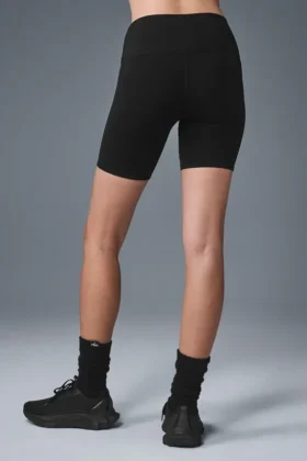 7″ High-Waist Biker Short – Black