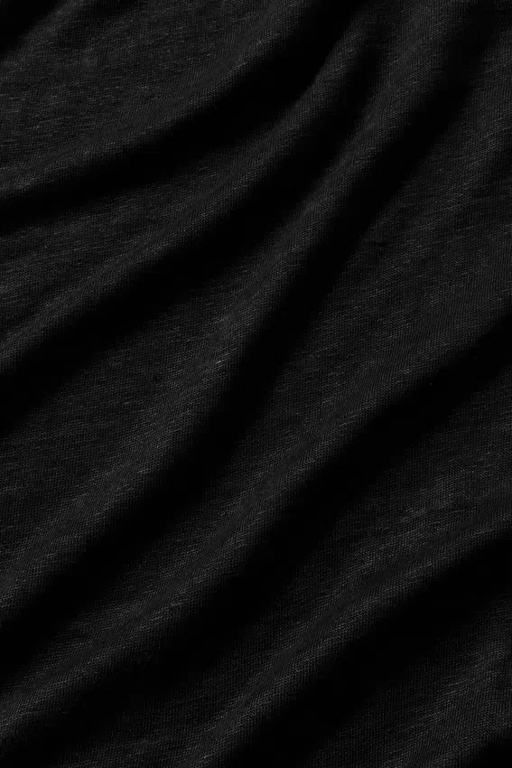 Linen Jersey Coastal Long Sleeve Button up - Black
