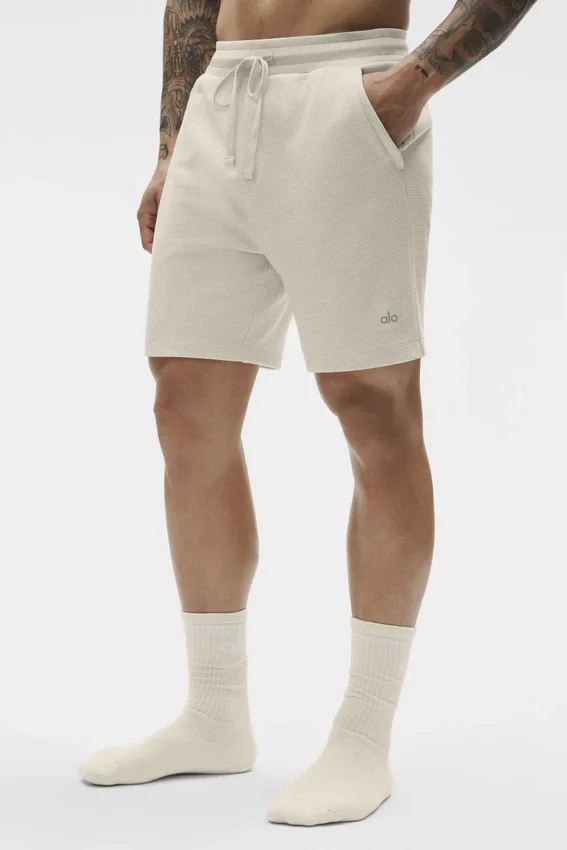 7" Waffle Lounge Short - Bone