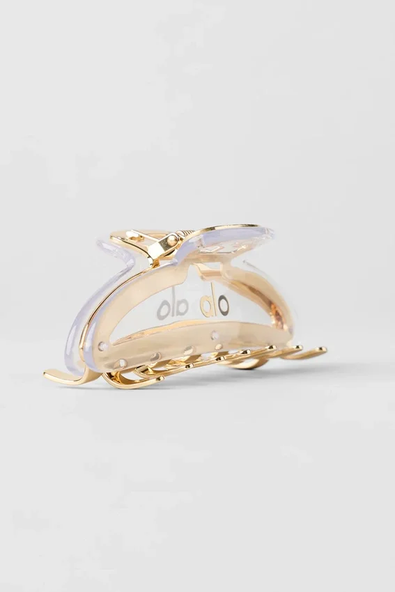 Acrylic Illusion Claw Clip - Clear/Brushed Gold