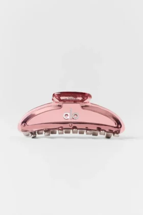 Acrylic Illusion Claw Clip – Vintage Pink/Chrome