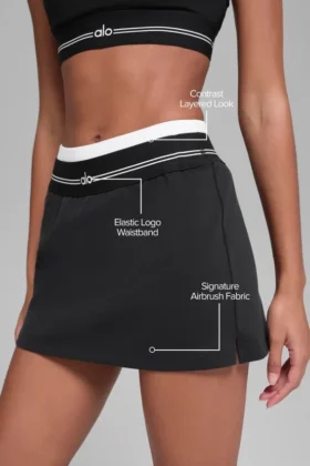 Airbrush Better Together Tennis Skirt – Black/White
