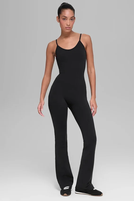Airbrush Bootcut One and Done Onesie - Black
