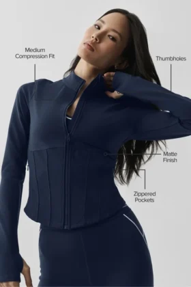 Airbrush Corset Full Zip Jacket – Navy