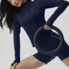Airbrush Corset Full Zip Jacket - Navy