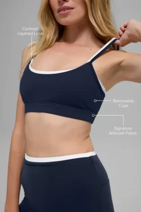 Airbrush Double up Bra – Navy/White