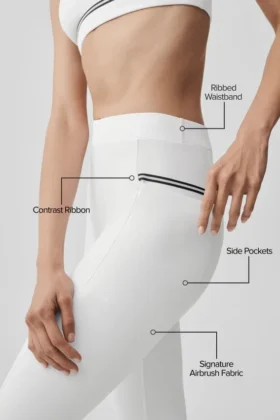 Airbrush High-Waist Fast Track Legging – White/Black
