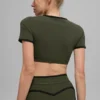 Airbrush Race Pace Short Sleeve - Green Olive/Black