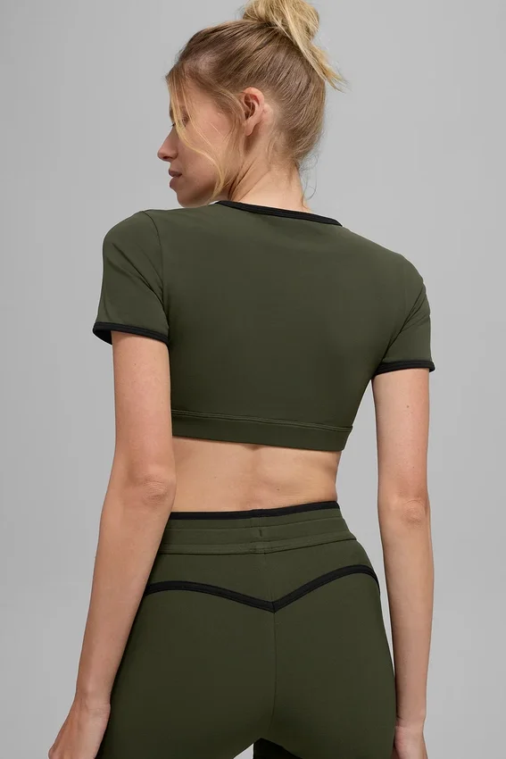 Airbrush Race Pace Short Sleeve - Green Olive/Black