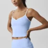 Airbrush Refined Bra Tank - Light Provence Blue/White
