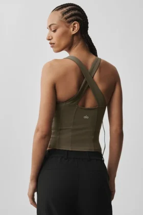 Airbrush Sparks Fly Corset Tank – Olive Tree