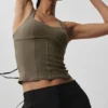 Airbrush Sparks Fly Corset Tank - Olive Tree