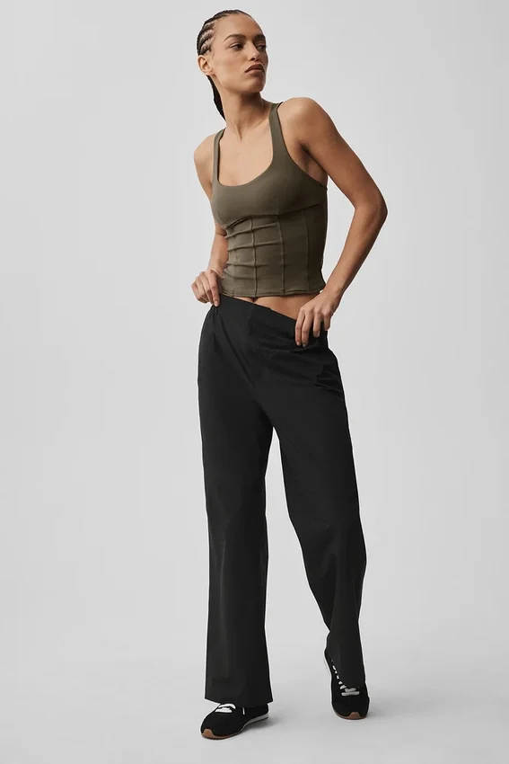 Airbrush Sparks Fly Corset Tank - Olive Tree