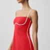 Airbrush Streamlined Dress - Bright Red/White
