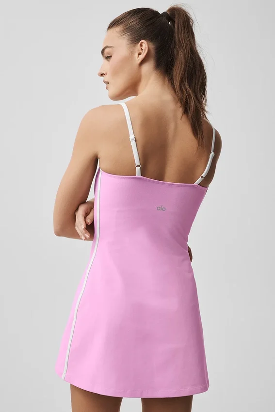 Airbrush Streamlined Dress - Candy Heart Pink/White