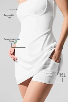 Airbrush Streamlined Dress – White/White