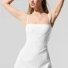 Airbrush Streamlined Dress - White/White
