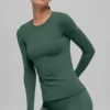 Airbrush Winter Warm Nocturne Long Sleeve - Clover Green