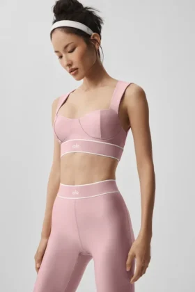 Airlift Alignment Bra – Vintage Pink/White