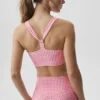 Airlift Gingham Sleek Bra Tank - Paradise Pink Gingham