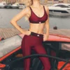 Airlift High-Waist 7/8 Line up Legging - Summer Romance Red