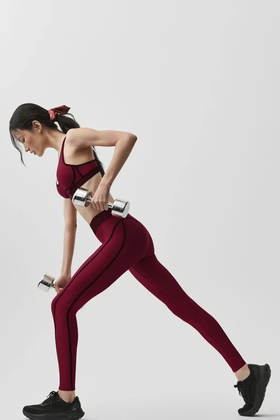 Airlift High-Waist 7/8 Line up Legging - Summer Romance Red