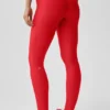 Airlift High-Waist Alignment Legging - Bright Red/White