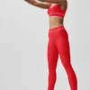 Airlift High-Waist Alignment Legging - Bright Red/White