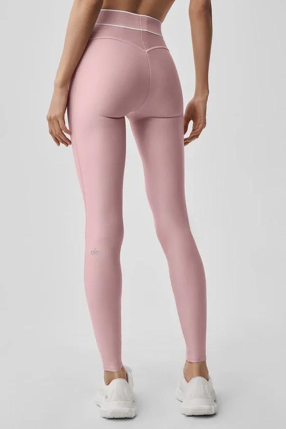 Airlift High-Waist Alignment Legging - Vintage Pink/White