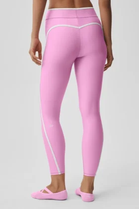 Airlift High Waist Charger 7/8 Legging – Candy Heart Pink/White