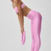 Airlift High Waist Charger 7/8 Legging - Candy Heart Pink/White