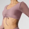 Airlift Mesh Divine Long Sleeve Bra - Smoky Quartz