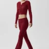 Alo Softsculpt 7/8 Foldover Flare Legging - Summer Romance Red