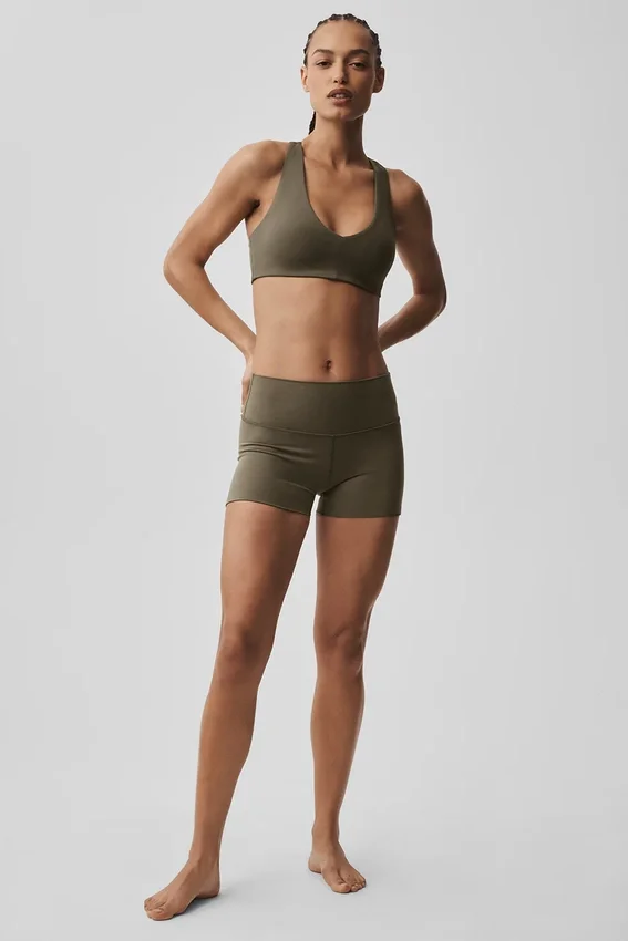 Alo Softsculpt Base Bra - Olive Tree