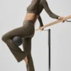 Alo Softsculpt Foldover Flare Legging - Olive Tree