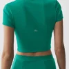 Alo Softsculpt Full Zip Short Sleeve - Emerald Isle