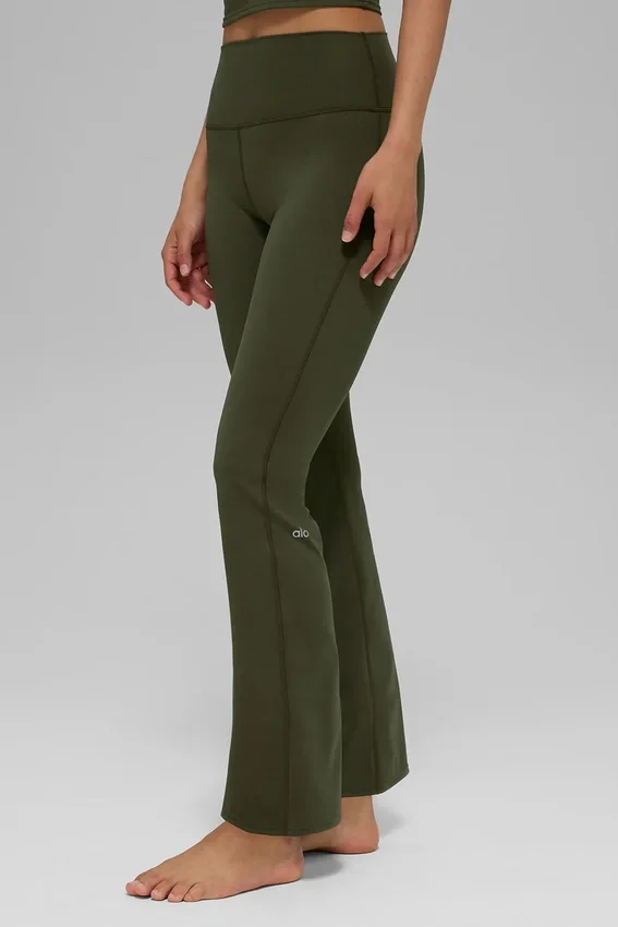 Alo Softsculpt High-Waist 7/8 Bootcut Legging - Green Olive