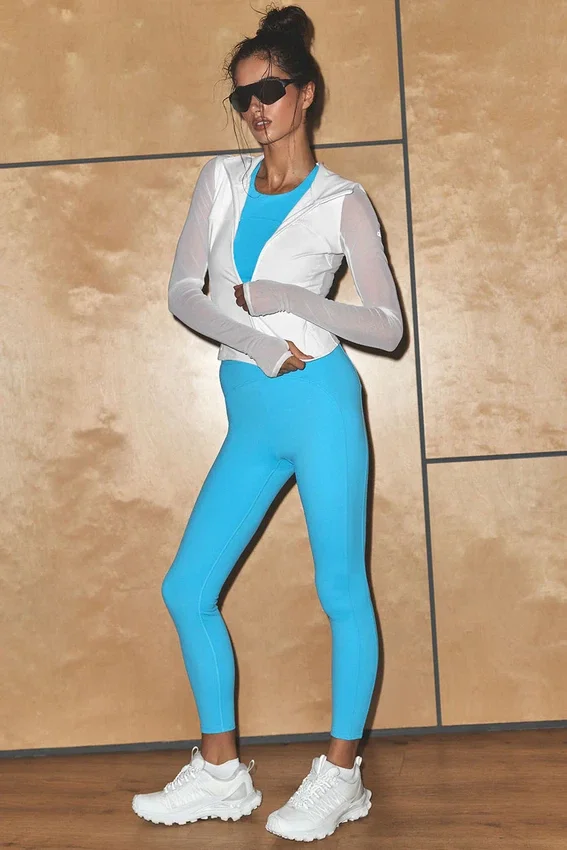 Alo Softsculpt High-Waist 7/8 Superset Legging - Azure Blue