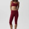 Alo Softsculpt Low-Rise Foldover Capri - Summer Romance Red