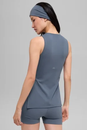 Alo Softsculpt Precision Full Length Bra Tank – Bluestone