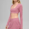 Alo Softsculpt Precision Long Sleeve Bra - Pink Wild Rose