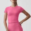 Alo Softsculpt Precision Short Sleeve Top - Paradise Pink