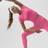 Alo Softsculpt Precision Short Sleeve Top - Paradise Pink