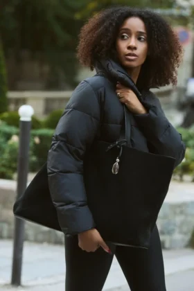 Alo Tranquility Tote - Black Suede