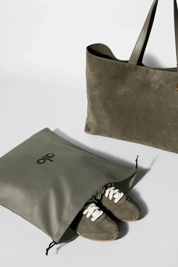 Alo Tranquility Tote - Olive Tree Suede